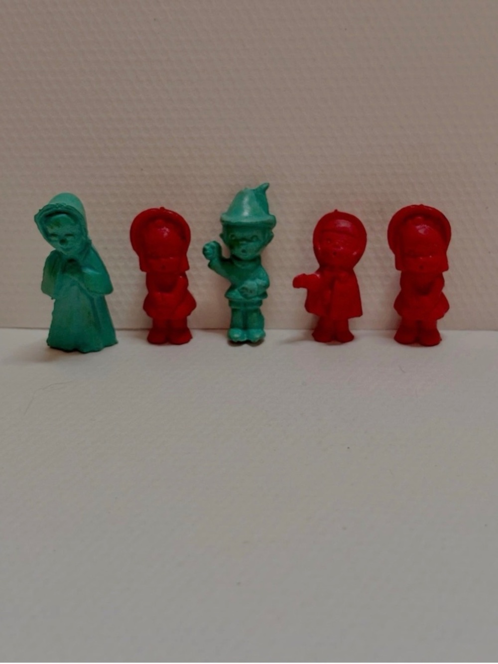 Vtg 50s Emenee Toy Lot of 5 Fairy Tale Plastic Figures Rare Unpainted Variant